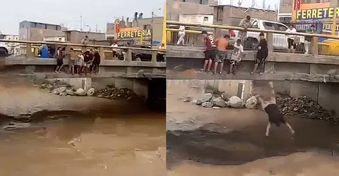 Adolescentes se arrojan al Río Ica y son arrastrados por el caudal