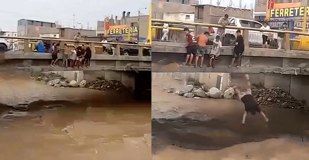 Adolescentes se arrojan al Río Ica y son arrastrados por el caudal