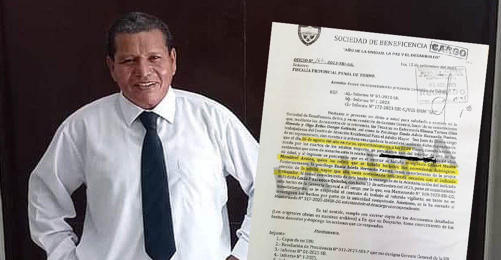 El gerente general Narciso Vaca Carrasco, envió una carta sobre los hechos ante la fiscalía el 15 de septiembre cuando el hecho se registró el 23 de agosto 2023.