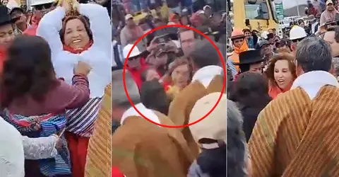 Mujeres le jalaron de los cabellos a la presidenta Dina Boluarte en Ayacucho