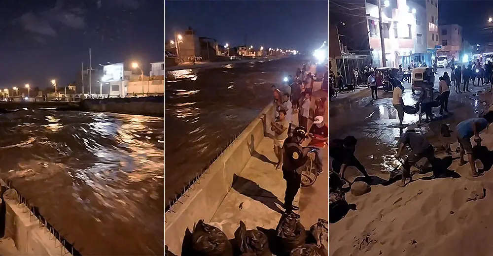 EN VIVO: Río Ica se desborda en plena margen izquierda ante fuerte caudal