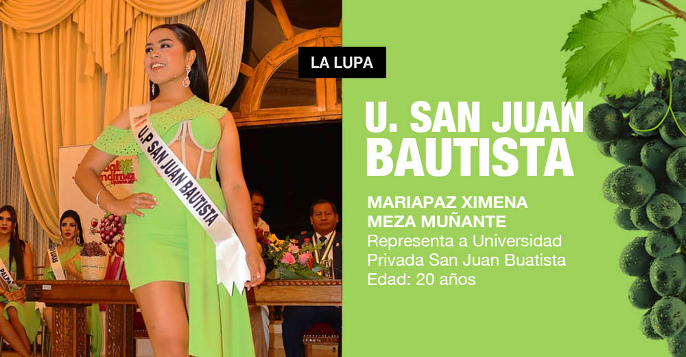 MARIAPAZ XIMENA MEZA MUÑANTE – Representa a Universidad Privada San Juan Buatista
Edad: 20 años