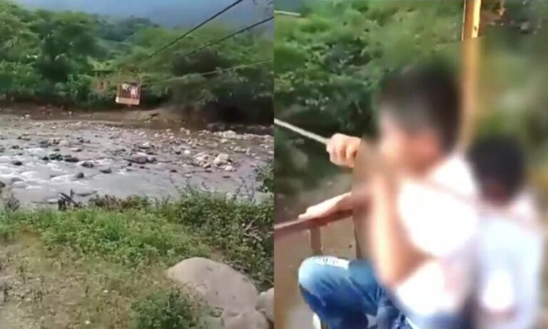Piura: Escolares y docentes arriesgan su vida al cruzar río en huaro para ir al colegio - Perú