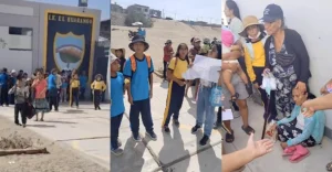 Ica: Niños protestan pidiendo aulas para estudiar y madre se desmaya por golpe de calor