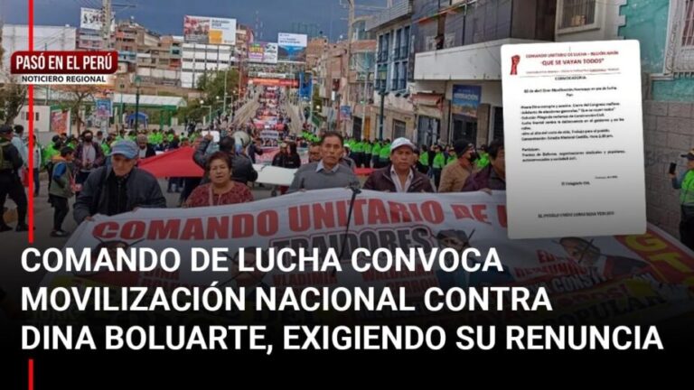 Pasó en el Perú: Comando de Lucha de Junín convoca a movilización contra Dina Boluarte exigiendo su renuncia - Perú