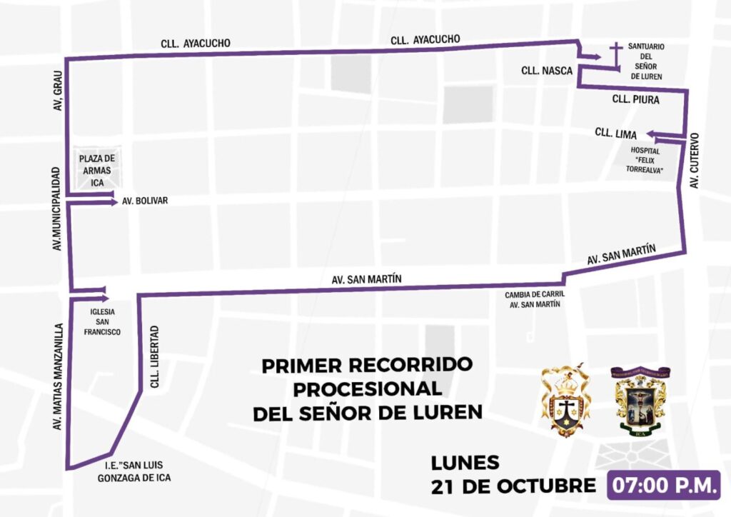 Ica: Conoce la ruta que sigue el Señor de Luren HOY lunes 21 de octubre en su primer recorrido.