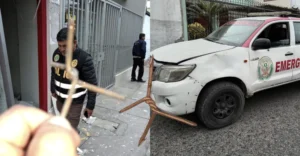 Ica: Delincuentes pinchan llantas de patrullero con "miguelitos" y fugan tras dinamitar cajero