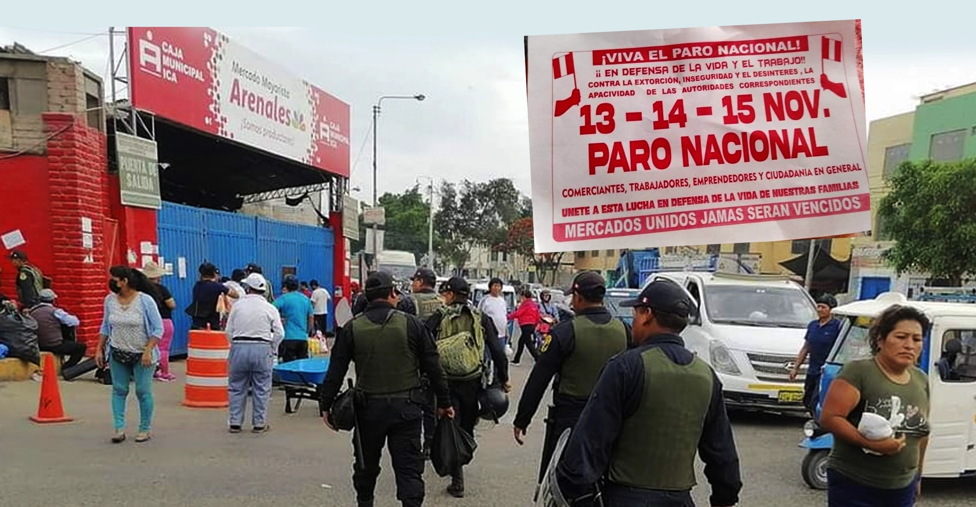 Mercados de Ica paralizarán y se unirán al Paro Nacional que inicia el 13 de noviembre