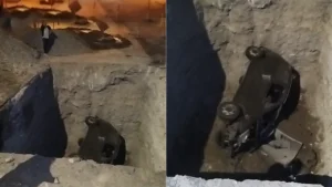 Chincha: conductor grave tras caer a un forado de obra no señalizada de Semapach