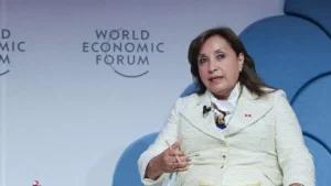 Dina Boluarte participa en Foro Económico Mundial (WEF), enero 2025. Foto: @Presidencia