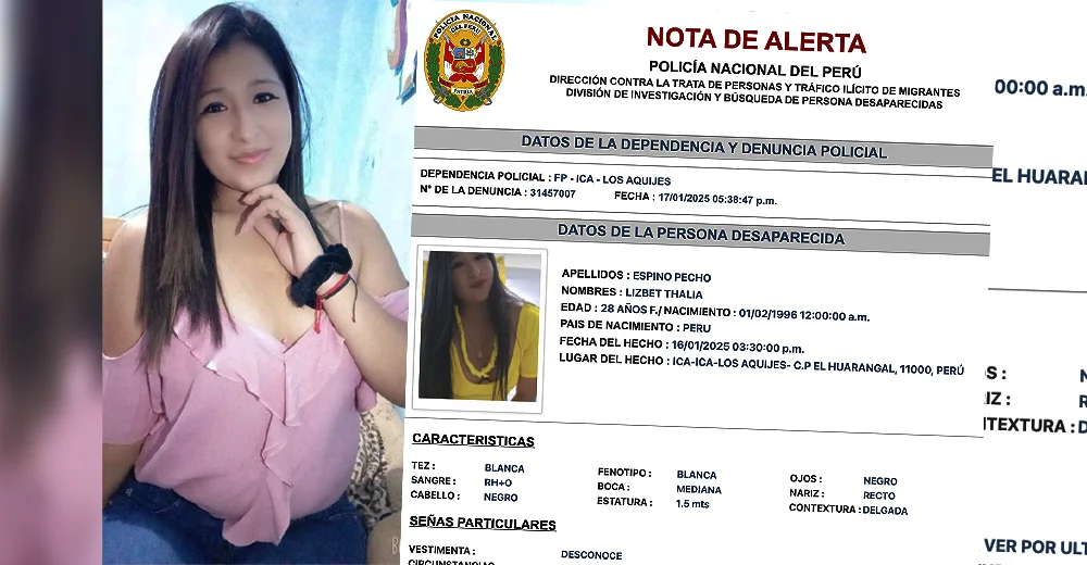Ica: mujer policía municipal desaparece en extrañas circunstancias