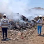 Ica: OEFA interviene incendio contaminante en el botadero de la Municipalidad de La Tinguiña