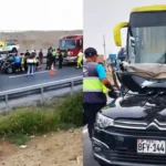 Accidente en la Panamericana Sur: Bus de Jaksa y auto chocan dejando dos muertos