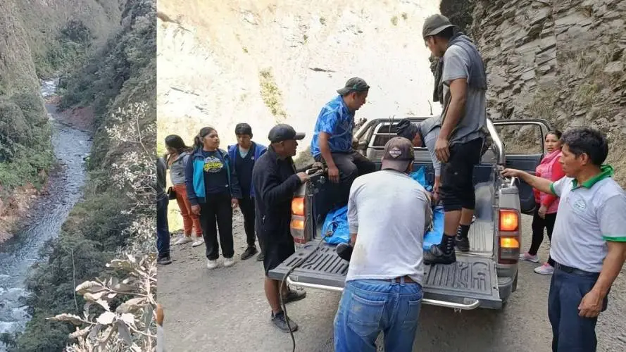 Puno: Comienza el rescate de los cuerpos de los pasajeros de un bus que cayó esta madrugada al río Inambari, en la zona de Sandia - Perú
