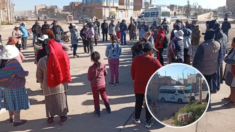 Juliaca: vecinos bloquean salida Lampa por maltratos de línea 35 Correcaminos - Perú