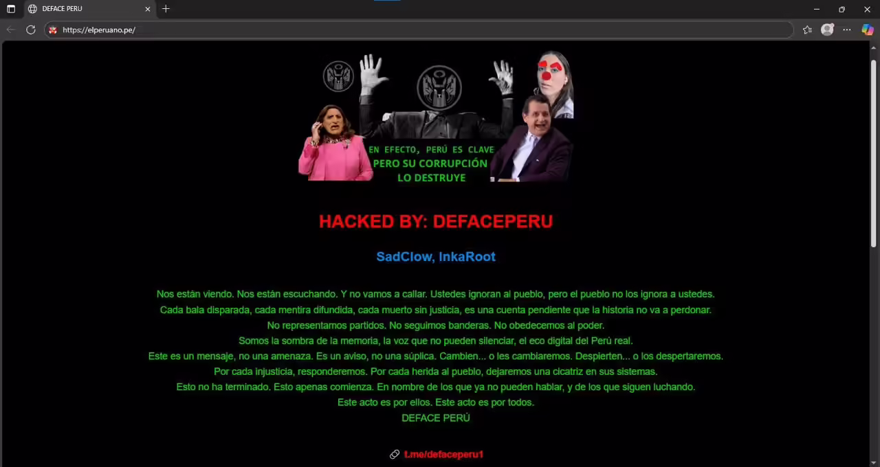 Así hackearon el Diario Oficial el Peruano en medio de protestas contra el gobierno de Dina Boluarte