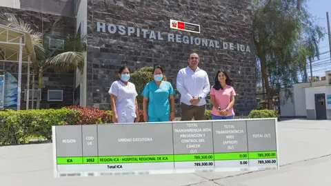 Hospital Regional de Ica recibe presupuesto para pacientes con cáncer que requieren radioterapia