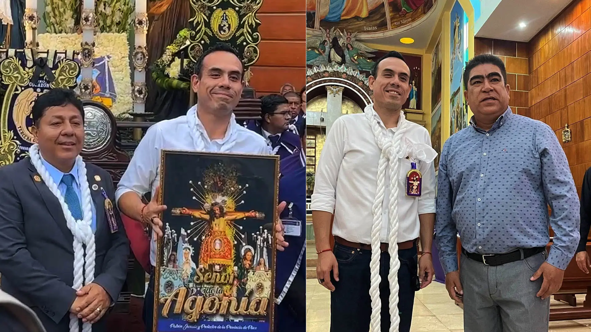José Jerí se aparece en Pisco para cargar al Señor de la Agonía y se reúne candidatos de Somos Perú