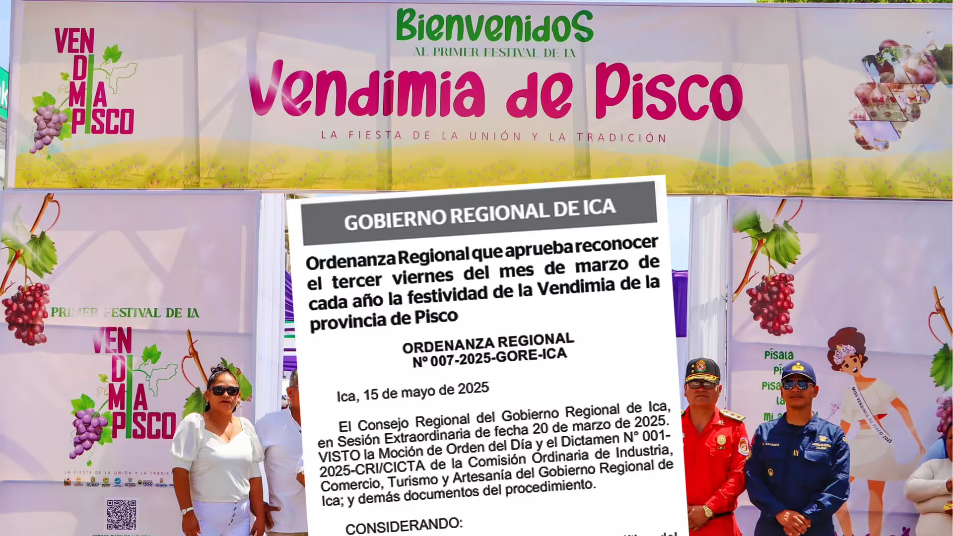Pisco tendrá su propia vendimia: Gobierno oficializa “La Vendimia de Pisco” cada tercer viernes de marzo
