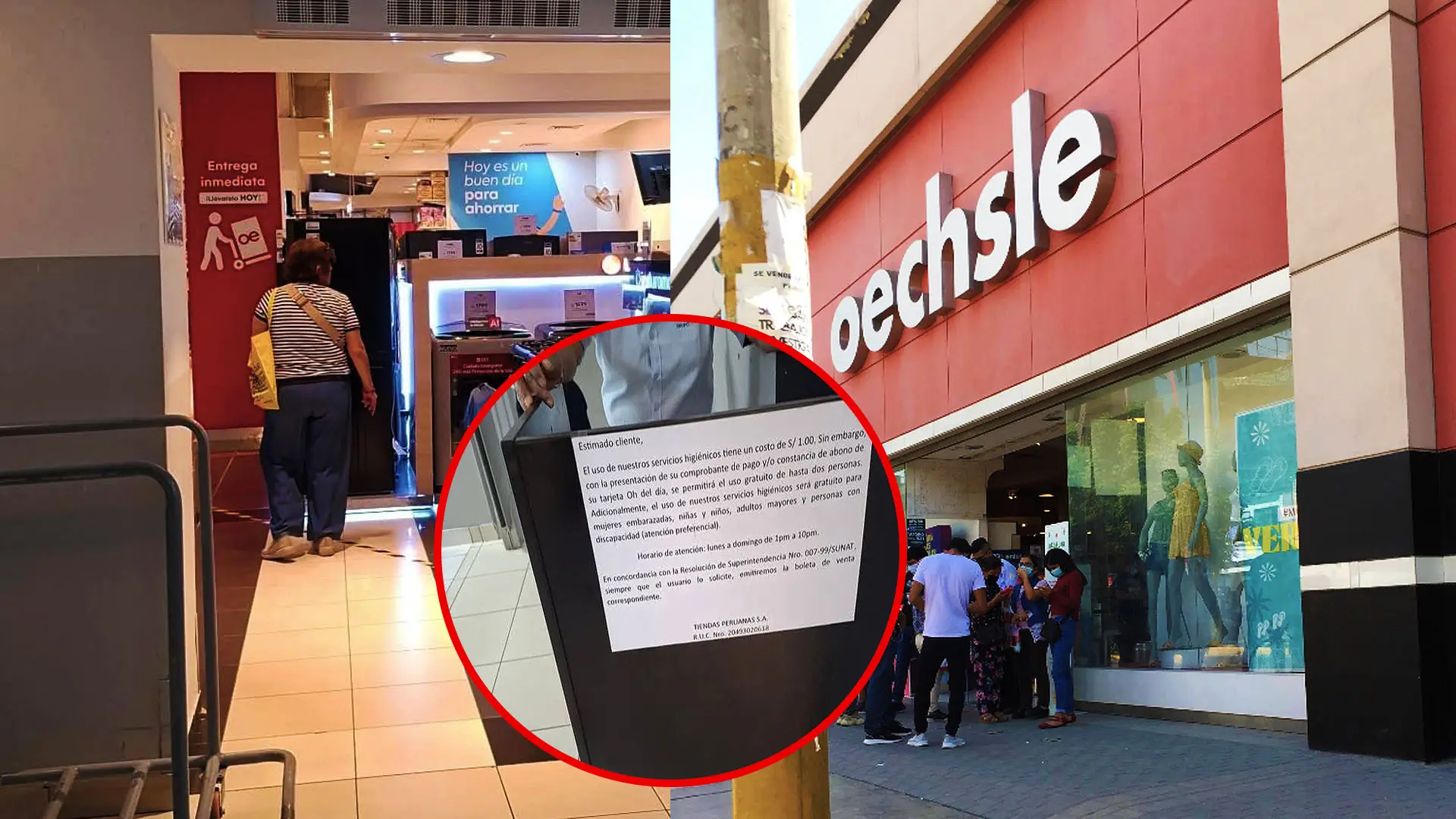 Oechsle Ica anuncia que cobrar 1 sol a quienes entren a la tienda solo para usar su baño