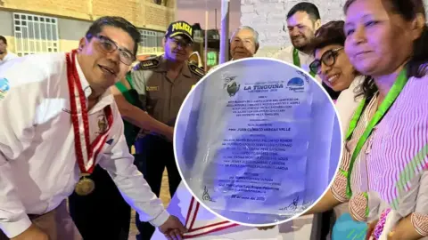 Ica: alcalde de La Tinguiña inaugura obra con una fotocopia de papel bond en lugar de placa oficial