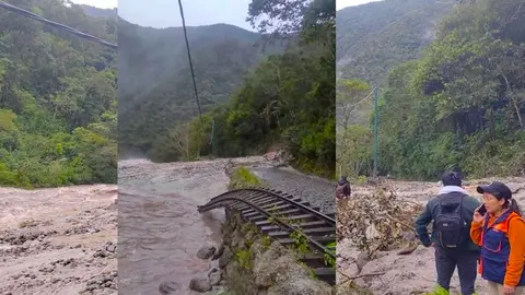 Cusco: Huaico interrumpe vía férrea a Machu Picchu Pueblo por intensas lluvias
