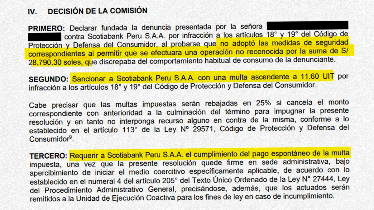 Indecopi multa a Scotiabank: A clienta le vacían S/ 28 mil en Tottus Ica y el banco no hizo nada