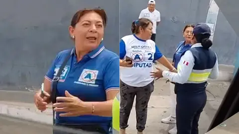 Pisco: candidata de APP Milagros Aldaz agrede a serenazgo por retiro de propaganda electoral