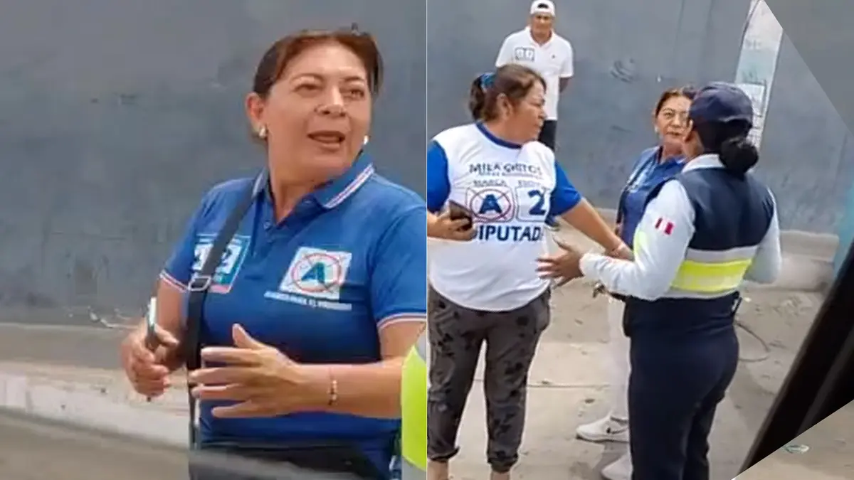 Pisco: candidata de APP Milagros Aldaz agrede a serenazgo por retiro de propaganda electoral