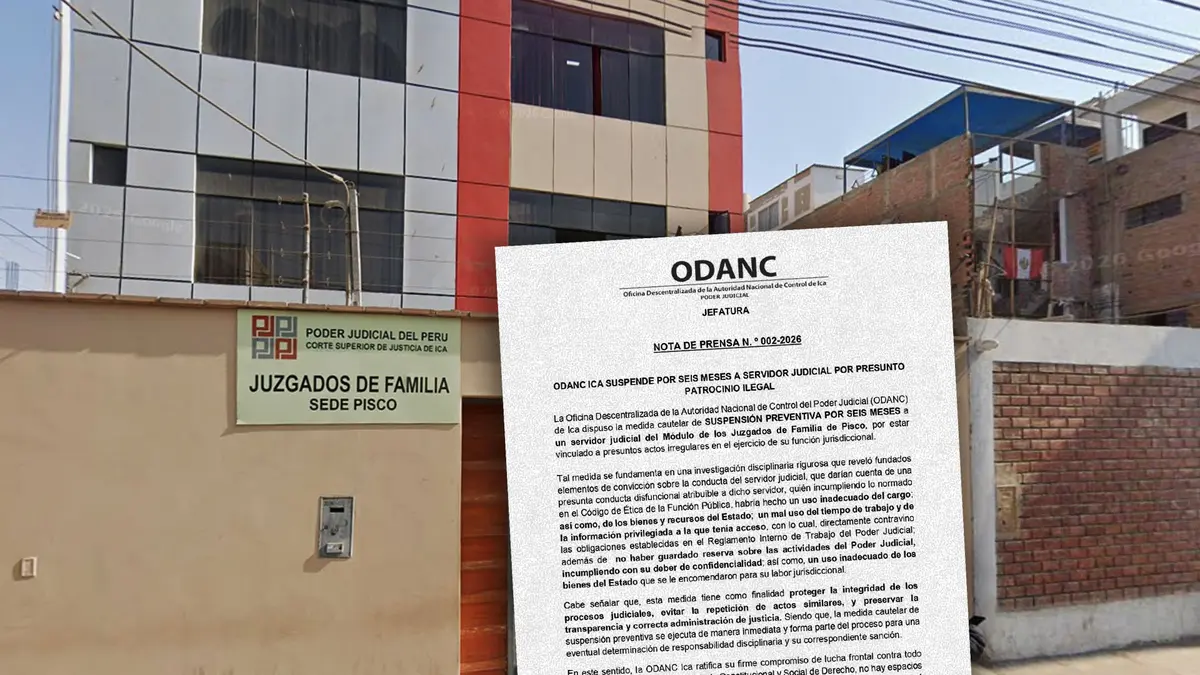 Suspenden a trabajador judicial en Pisco por usar su cargo para “tramitar” casos