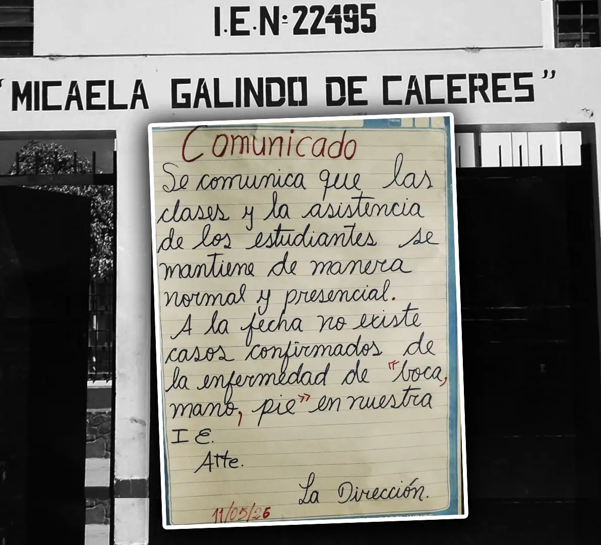 Alerta sanitaria en colegio de Ica por presuntos casos de coxsackie y pedido urgente de clases virtuales