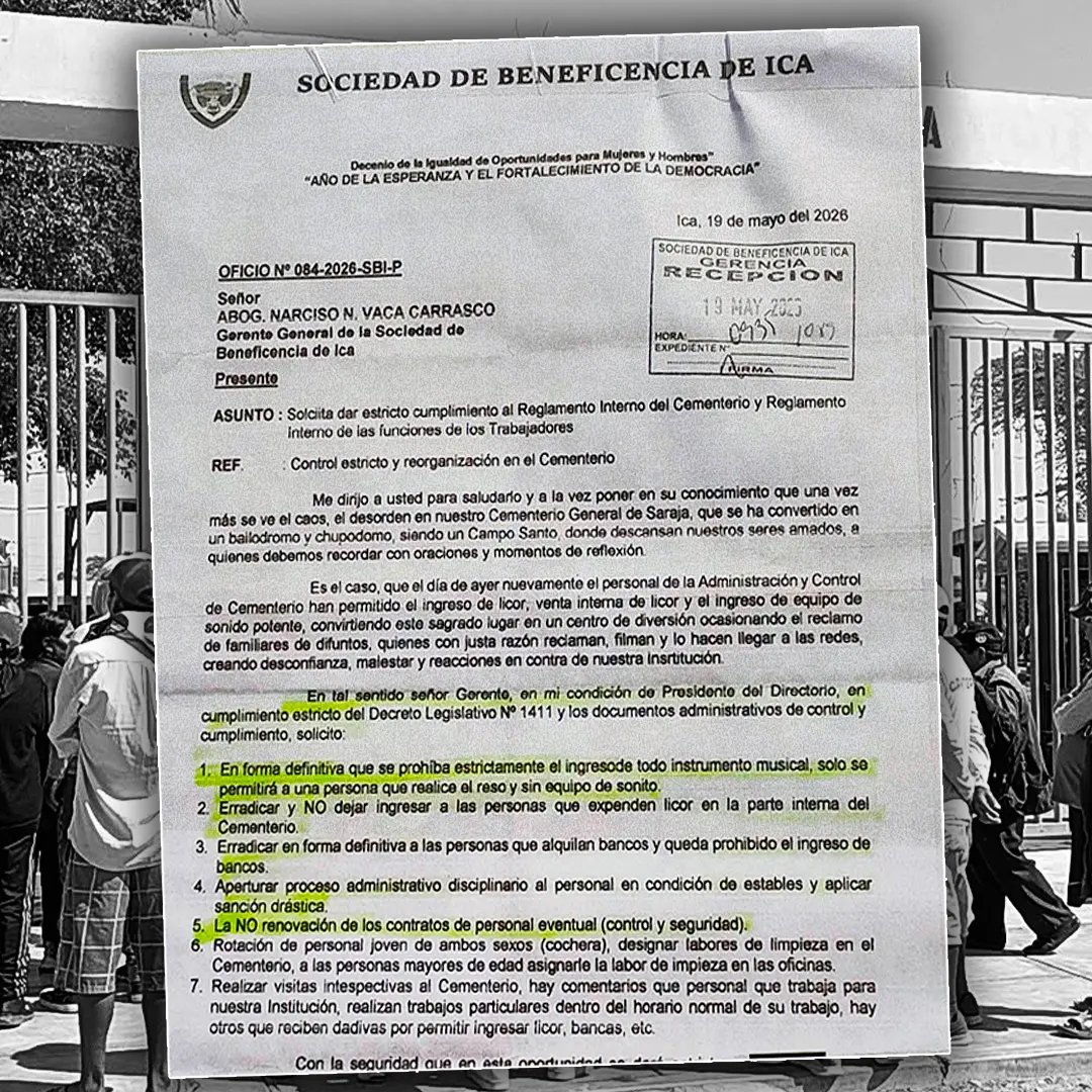 Beneficencia de Ica prohíbe licor, músicos y parlantes en el Cementerio Saraja: es un “chupódromo”