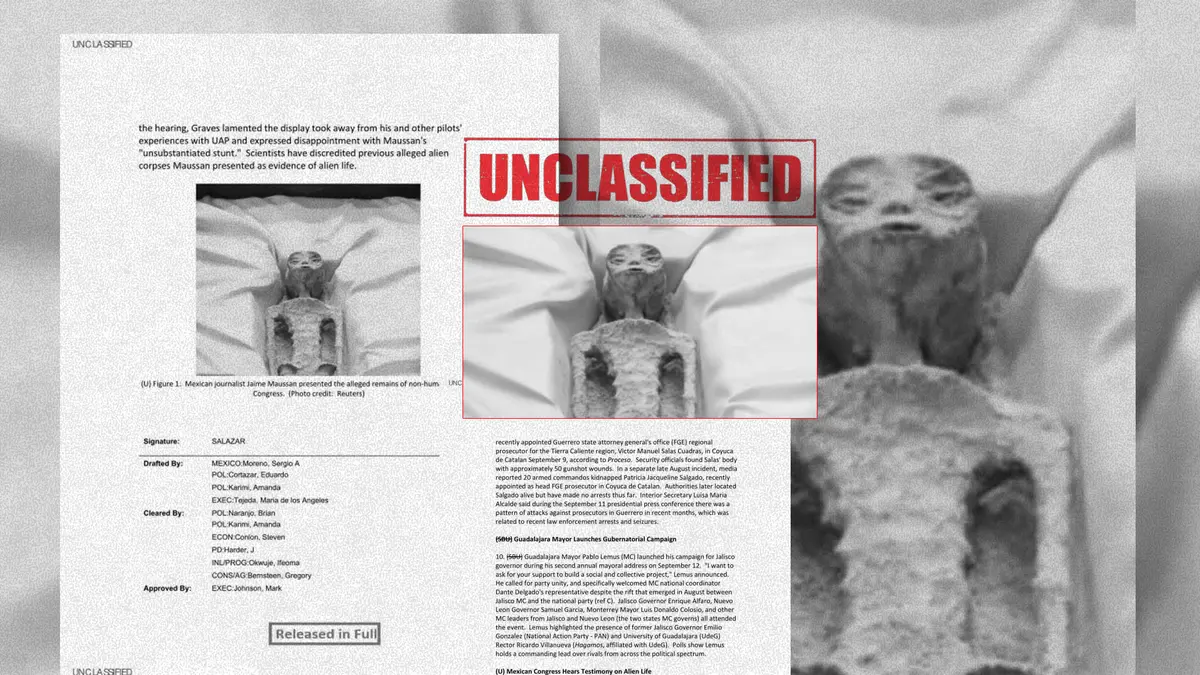 Las 'momias de Nazca' de Maussan aparecen en los nuevos archivos desclasificados por EE. UU. sobre OVNIs
