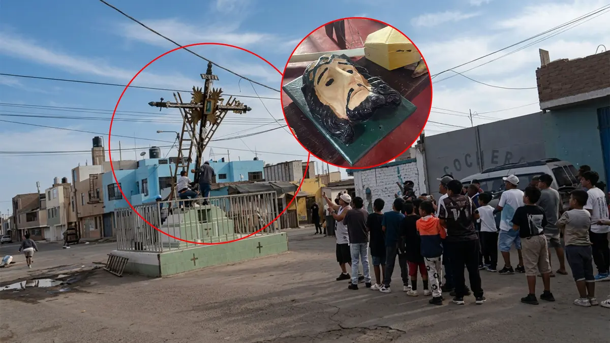 Pisco: madero de cristo de más de 100 años se cae y rompe en La Pascana en plena celebración
