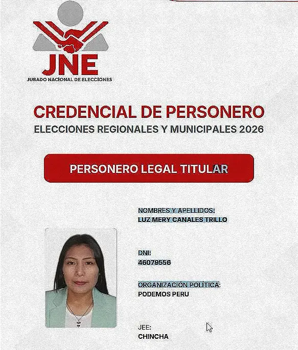 Exvicegobernadora de Ica Luz Canales, sentenciada por usurpación, reaparece como personera legal de Podemos en Chincha