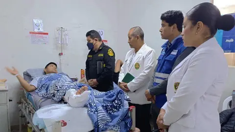 Jefe de la región policial Ica visita a suboficial herido tras disparo de compañero en comisaría