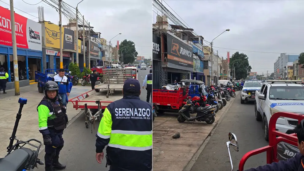 Municipalidad de Ica interviene negocios de motos que invadían la avenida Túpac Amaru