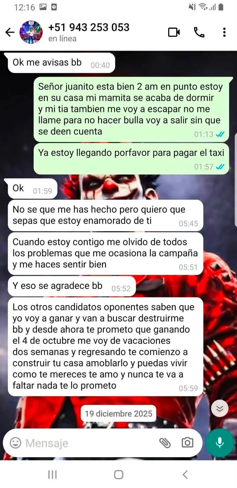 Candidato Juan Mendoza es señalado tras chats con presunto menor: pagos, madrugadas y oferta de S/100 mil