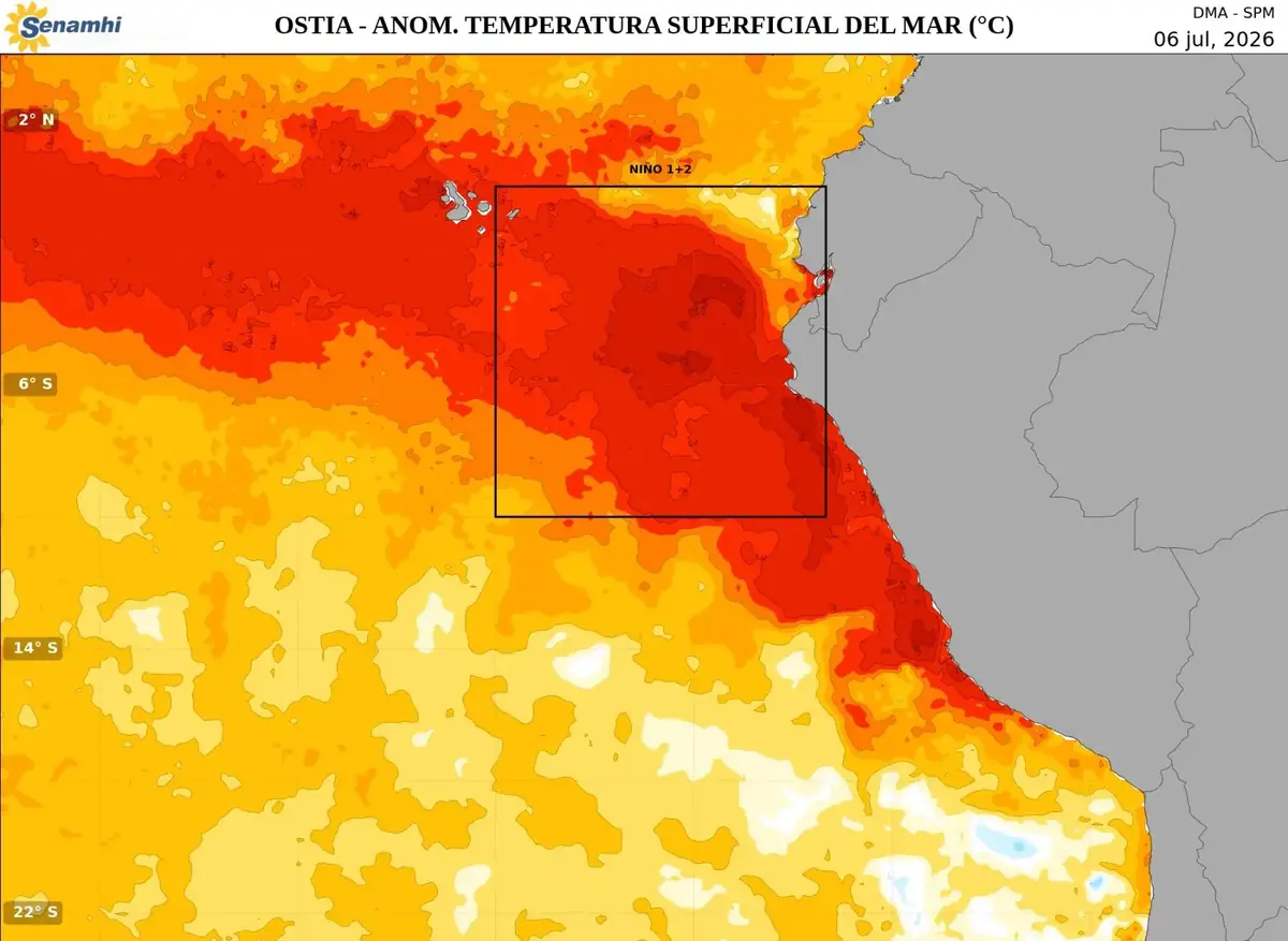 Enfen mantiene alerta por El Niño Costero con magnitud fuerte hasta el verano 2027