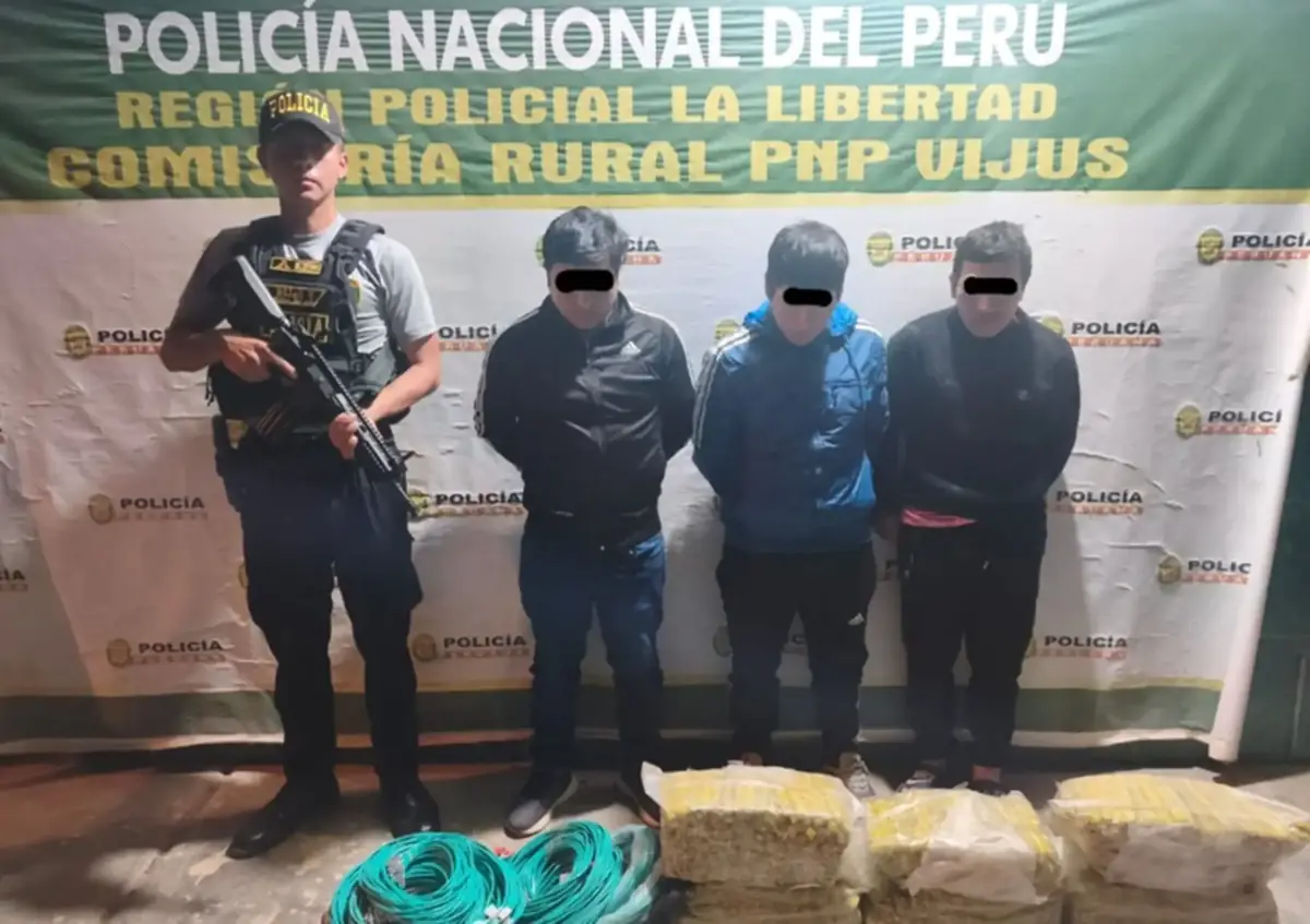 La Libertad: Capturan a tres sujetos con arsenal de explosivos en Pataz