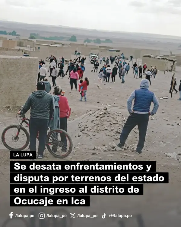 Enfrentamiento y disputa por las pampas en el ingreso al distrito de Ocucaje en Ica