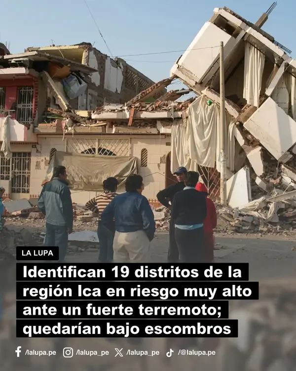 Estos son los 19 distritos de Ica en riesgo muy alto ante un fuerte terremoto, según alerta Cenepred