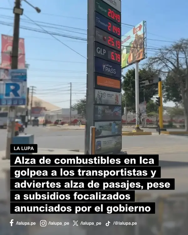 Alza de combustibles en Ica golpea a transportistas y advierten alza de pasajes