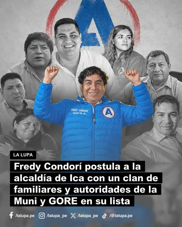 Fredy Condorí postula a la alcaldía de Ica con un clan de familiares y autoridades en su lista